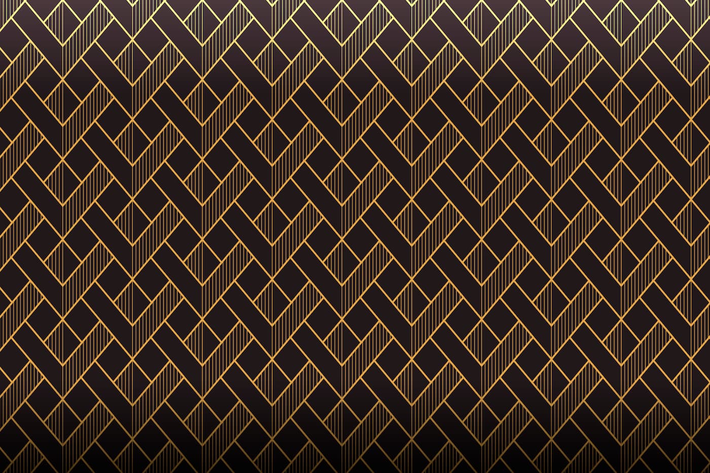 Papier peint 3D géométrique noir marron et doré