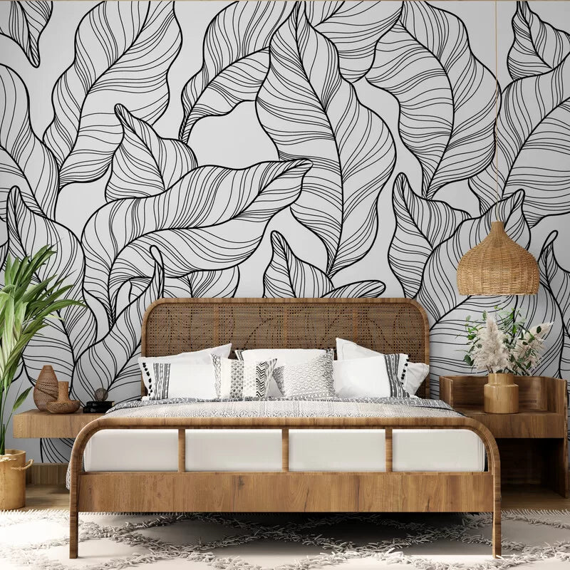 Papier peint Papier peint feuillage abstrait de grandes scandinave,