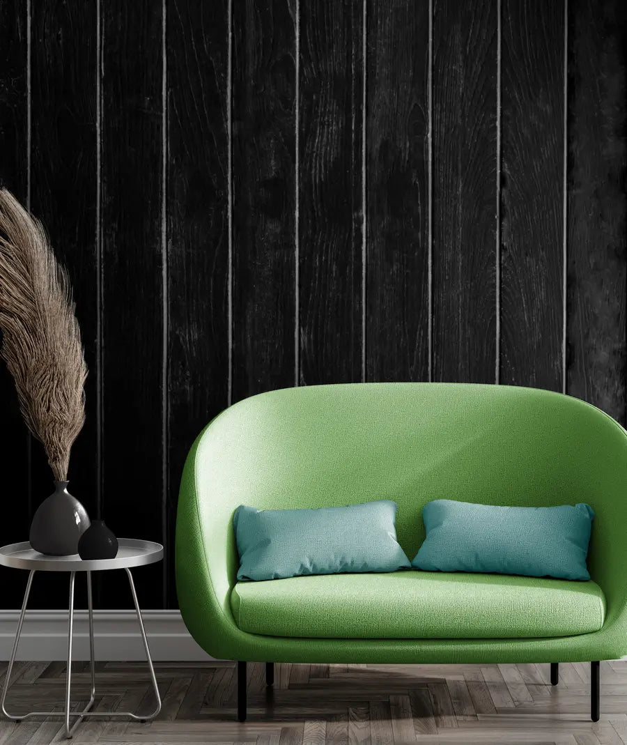 Papier peint Papier peint bois noir de planches scandinave,