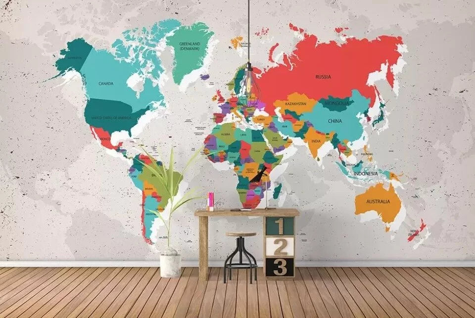 Papier peint Papier peint carte du monde en couleur apportera une vives