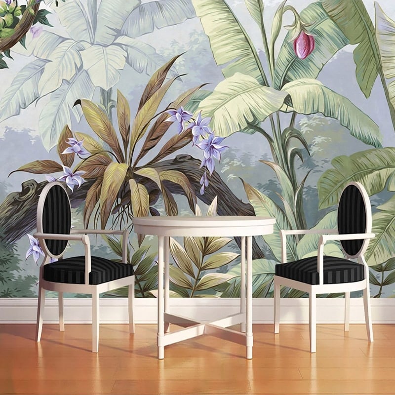 Papier peint Papier peint plantes tropicales design floral évoque exotique