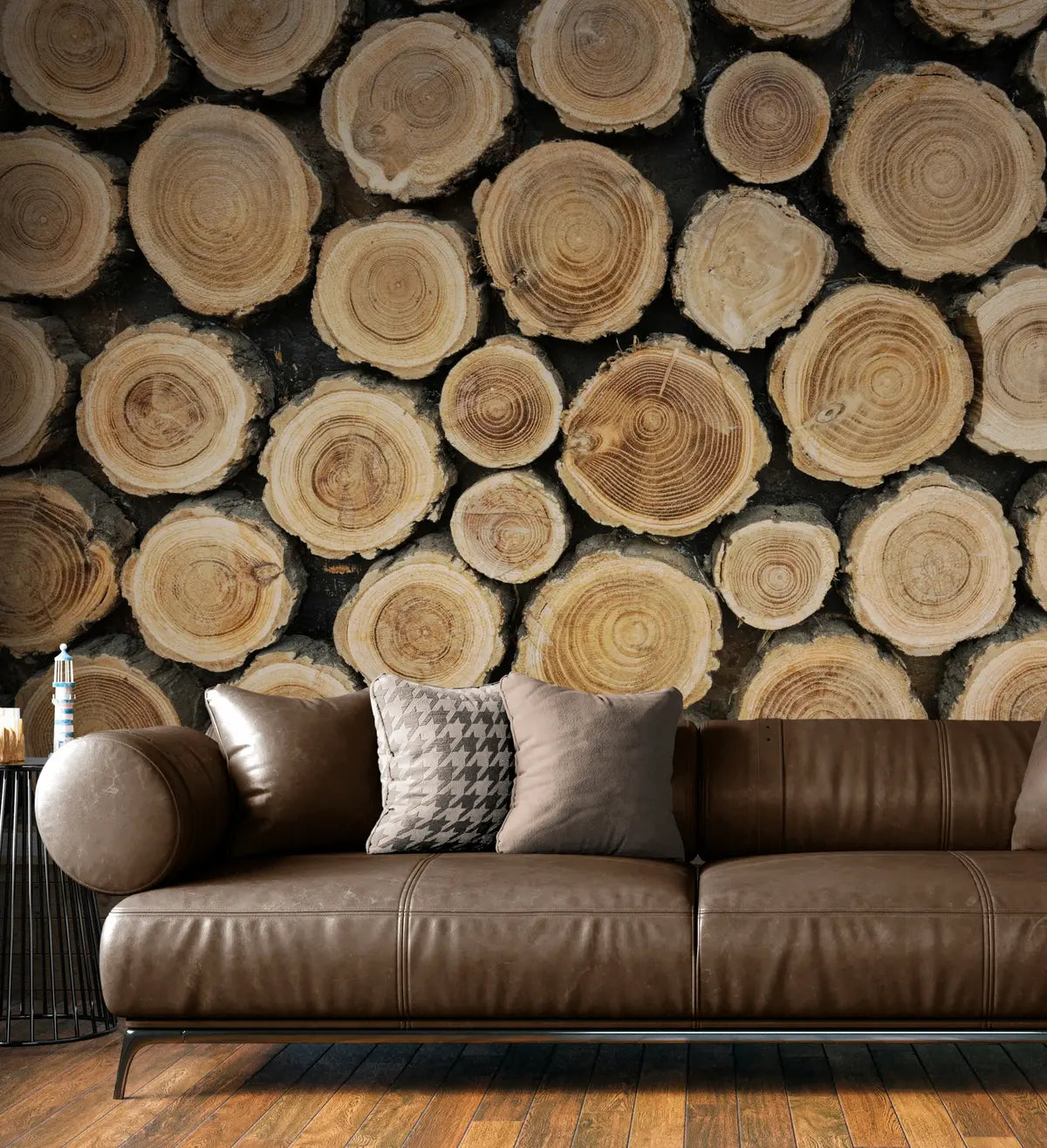 Papier peint Papier peint troncs d'arbres rustique et scandinave,