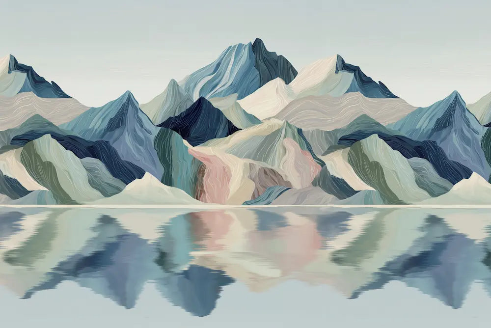 Motif chambre avec papier peint panoramique