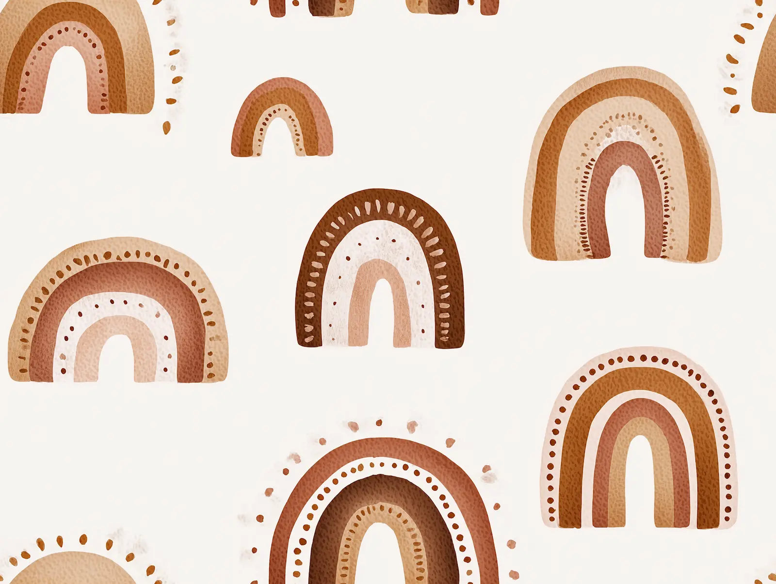 Motif papier peint arc en ciel terracotta