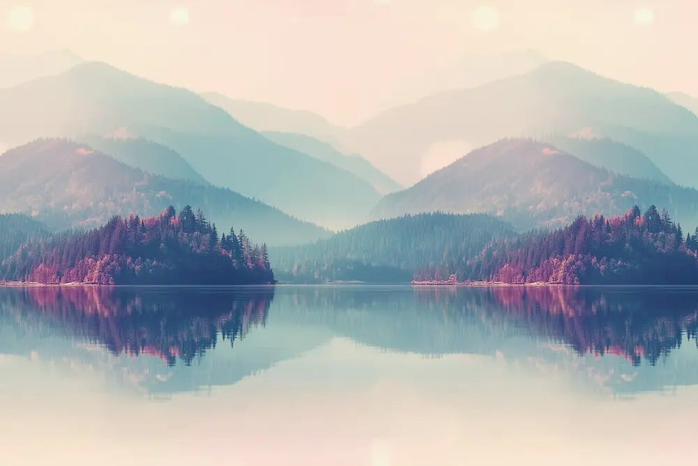 Motif papier peint brume matinale