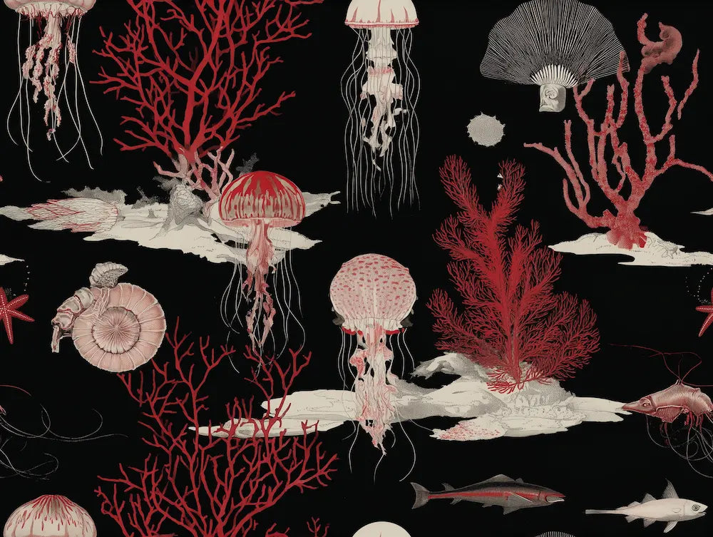 Motif papier peint corail