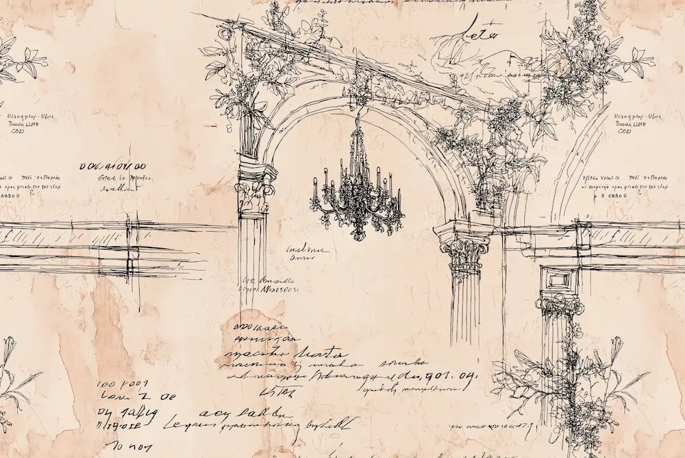 Motif papier peint ecriture