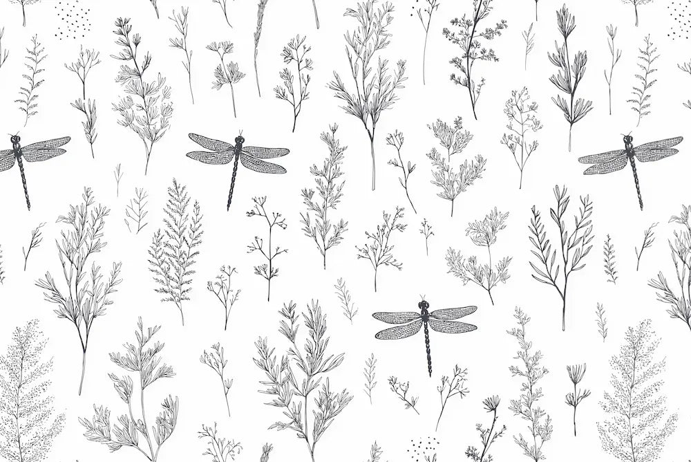 Motif papier peint libellule