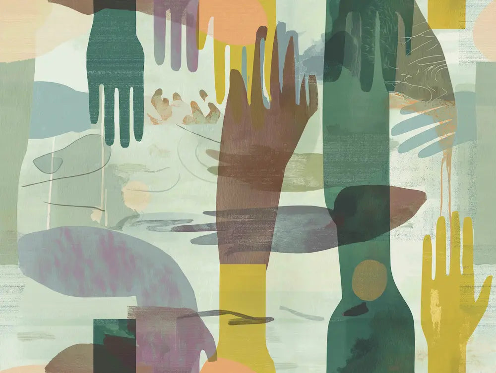 Motif papier peint mains