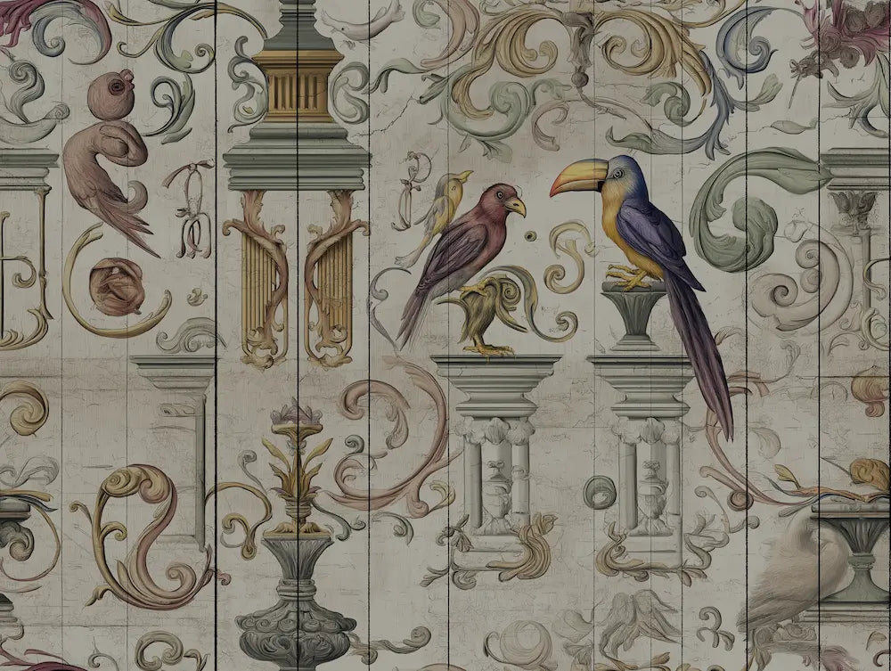 Motif papier peint panoramique ancien