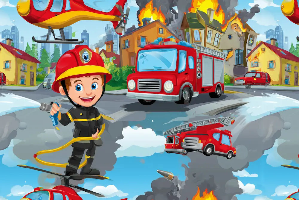 Motif papier peint pompier