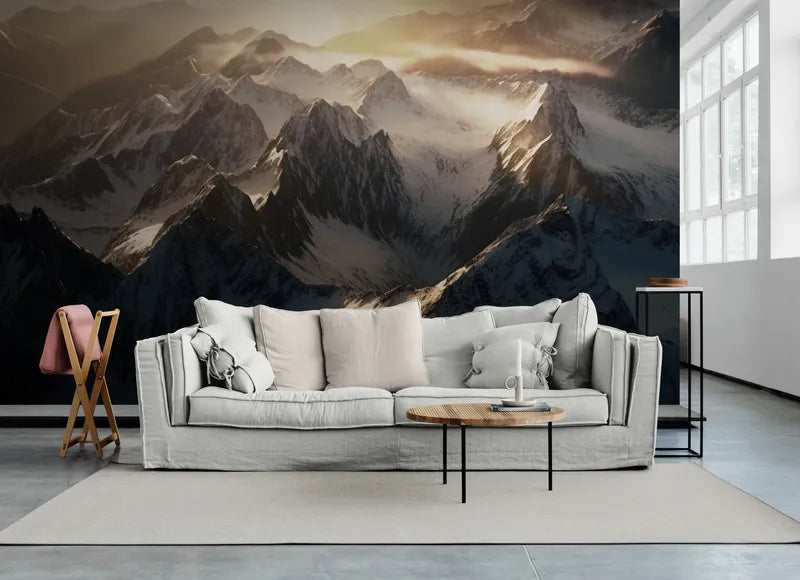 Papier peint Papier peint sommet de montagne majestueux évoque un scandinave