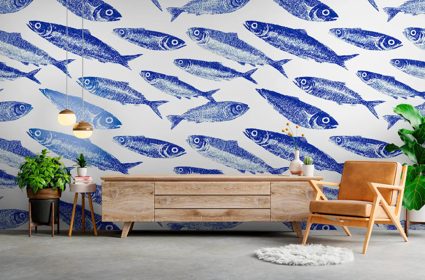 Papier Peint Poisson Bleu