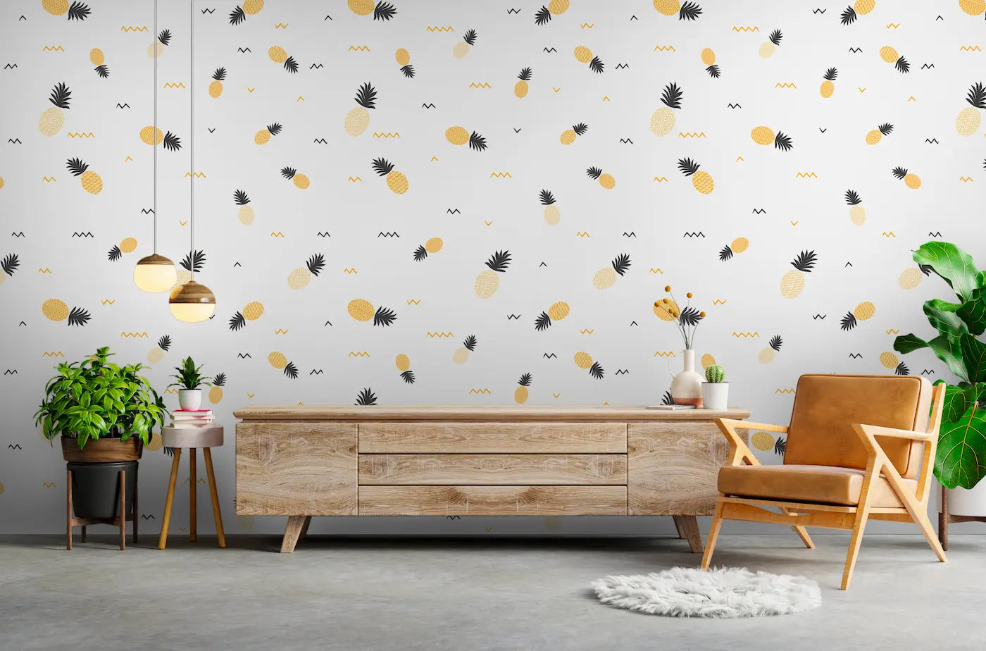 Papier peint Papier peint ananas tropical et apportera