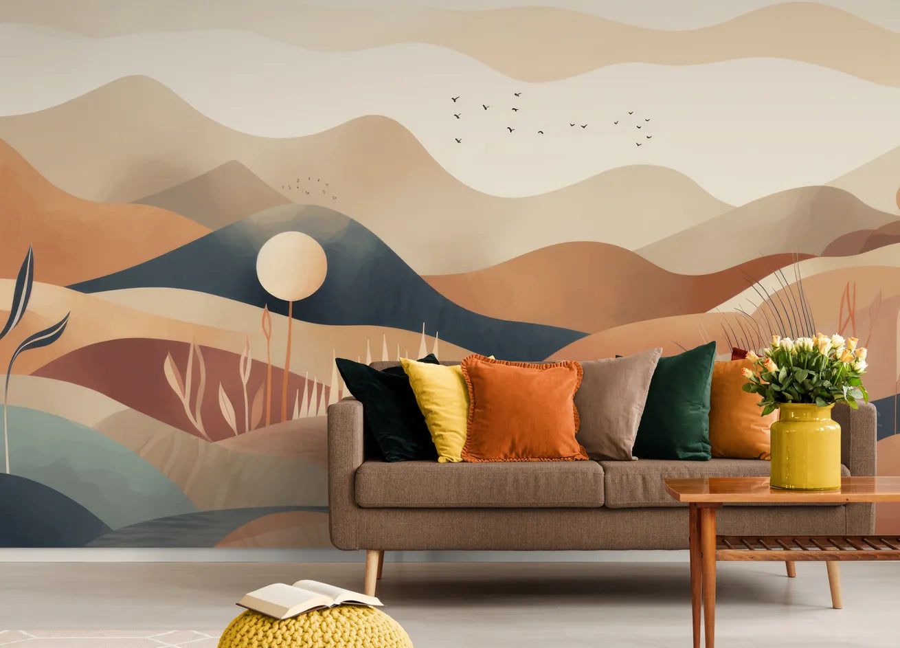 Papier peint Papier peint abstrait vallée évoque une paisible