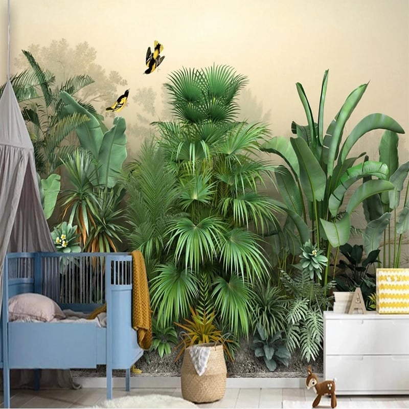 Papier peint Papier peint feuillage plantes vertes tropicales de style exotique