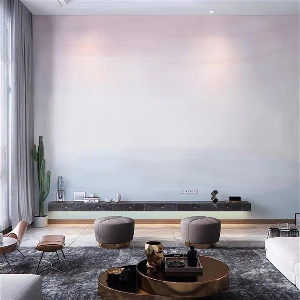 Papier peint Papier peint nordique bleu et rose scandinave. douces, évoquant