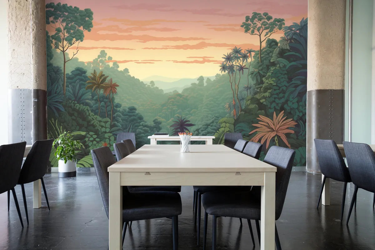 Papier peint Papier peint pastel paysage tropical crée une chaudes.