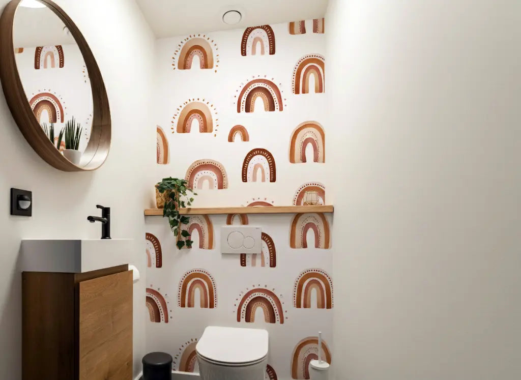 Papier peint lelisia dans un toilette