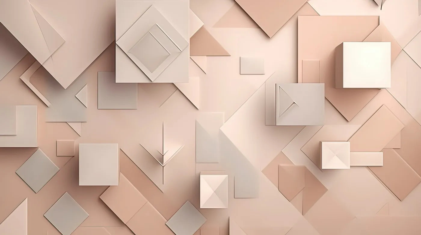 Papier peint pastel géométrique rose