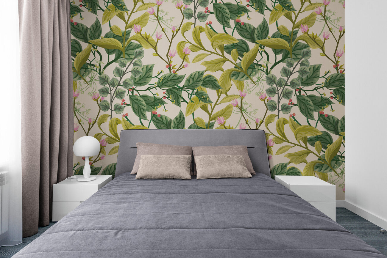 Papier peint Papier peint feuillage tropical ancien luxuriant de apporte