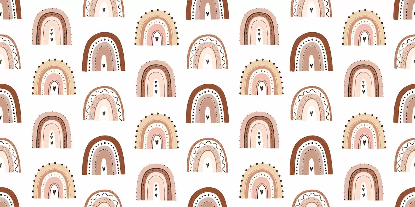 Papier peint arc en ciel terracotta