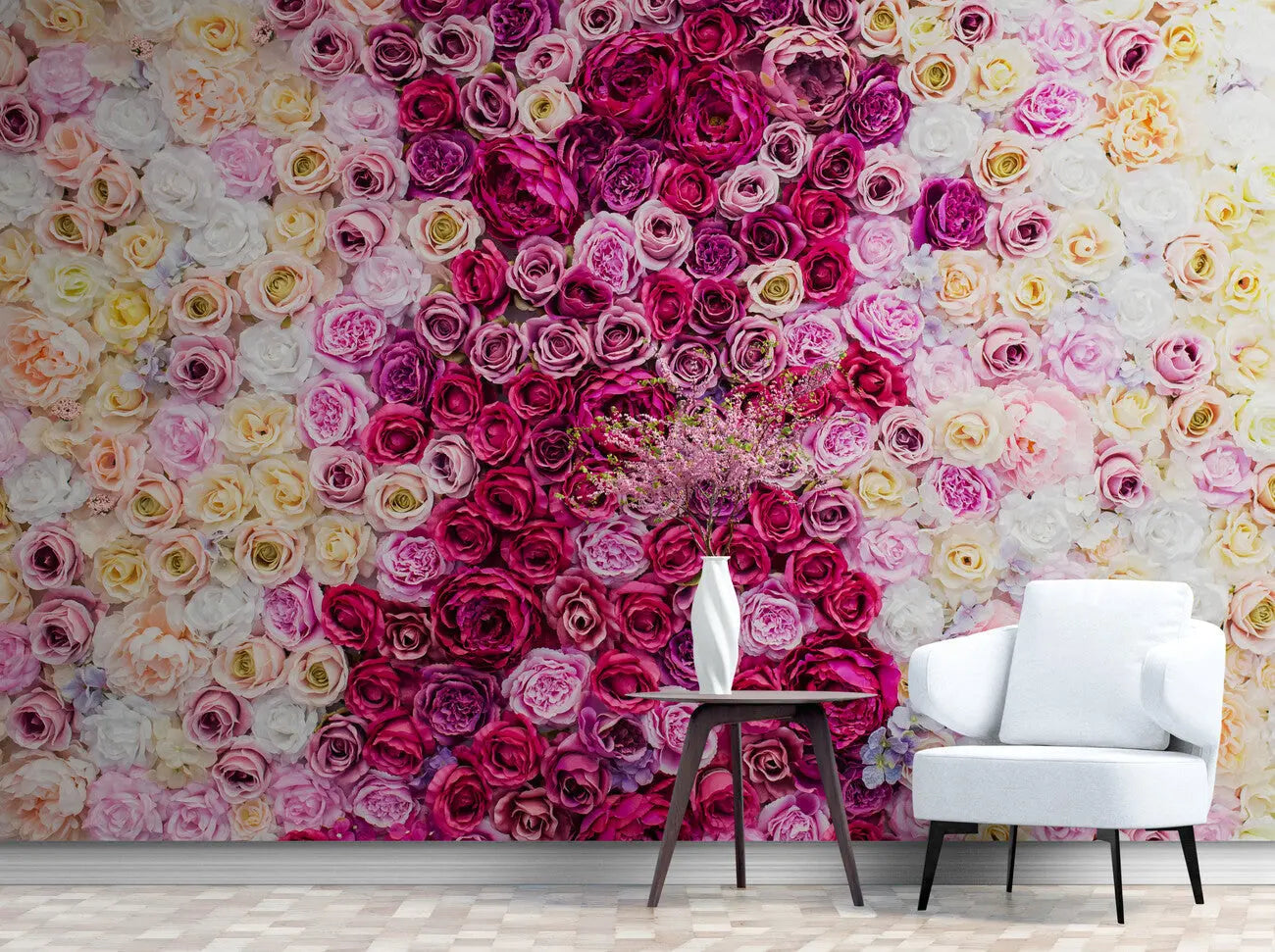 Papier peint Papier peint 3D floral rose apportera une romantique