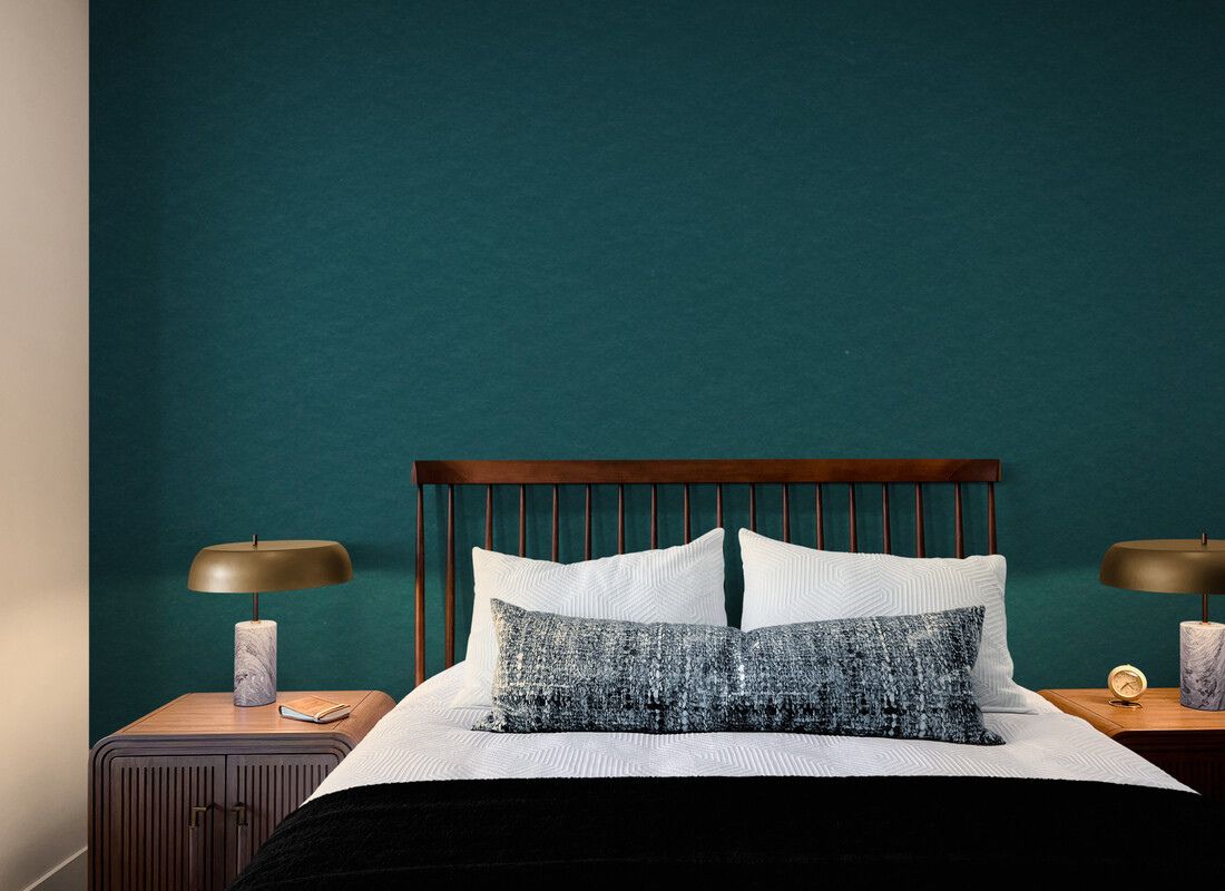 Papier peint bleu canard uni chambre mur