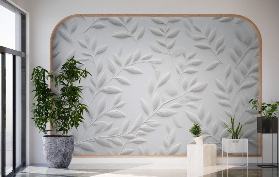 Papier peint couloir blanc