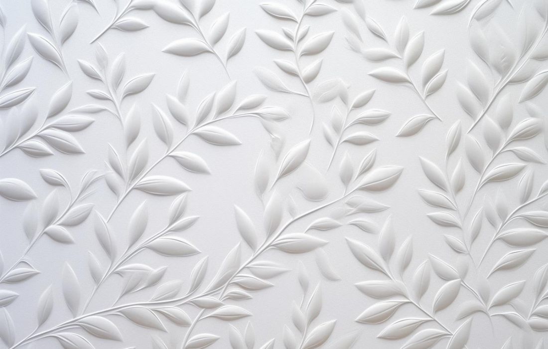 Papier peint Papier peint couloir blanc floral en sereine