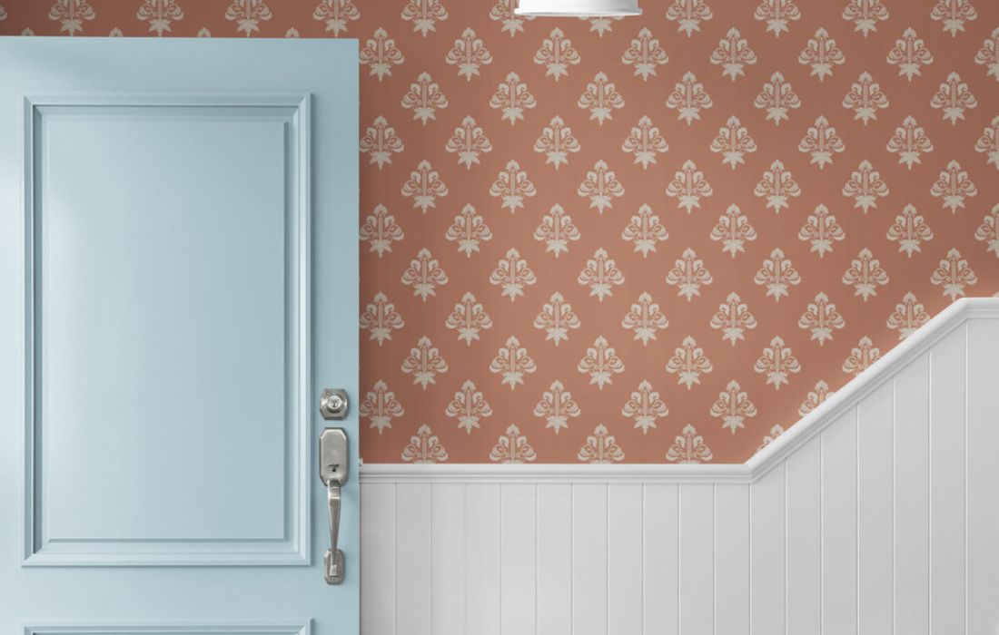 Papier peint couloir vintage