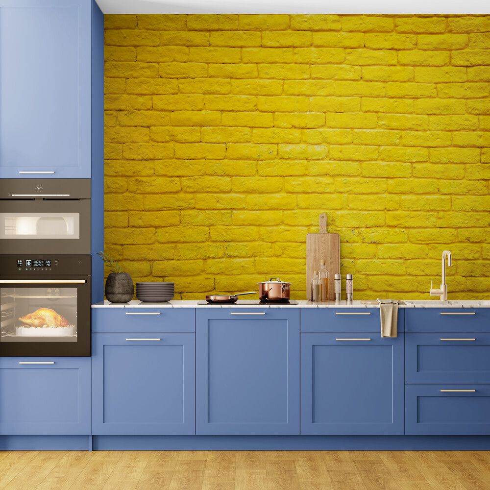 Papier peint Papier peint brique jaune de briques apportera