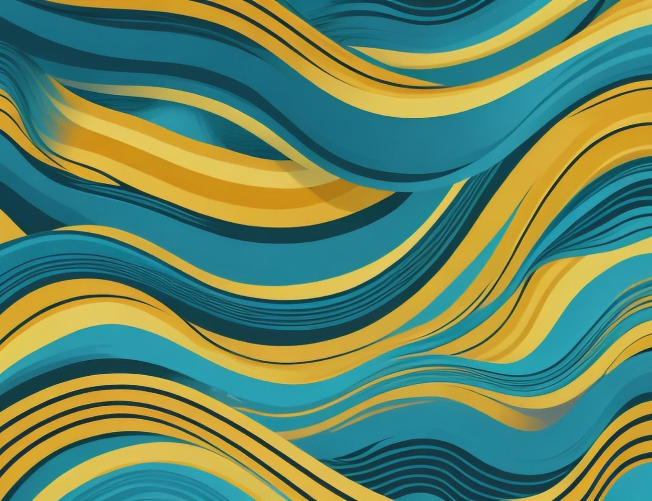 Papier peint Papier peint jaune moutarde et bleu canard abstrait de évoque