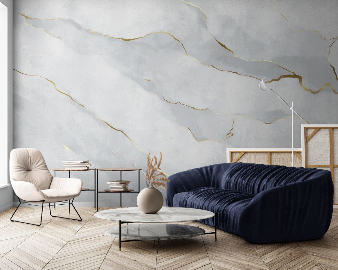 Papier peint Papier peint marbre panoramique abstrait inspiré élégant
