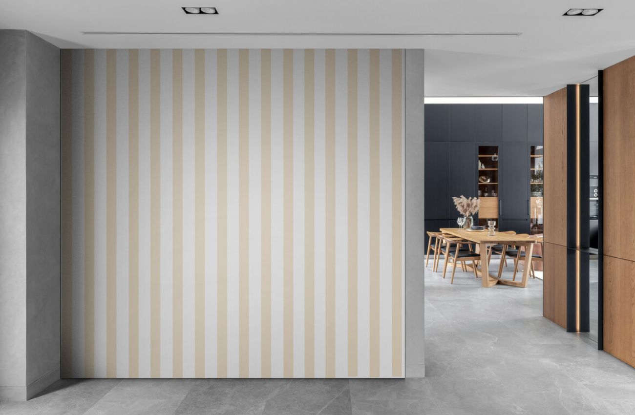 Papier peint rayures couloir mur