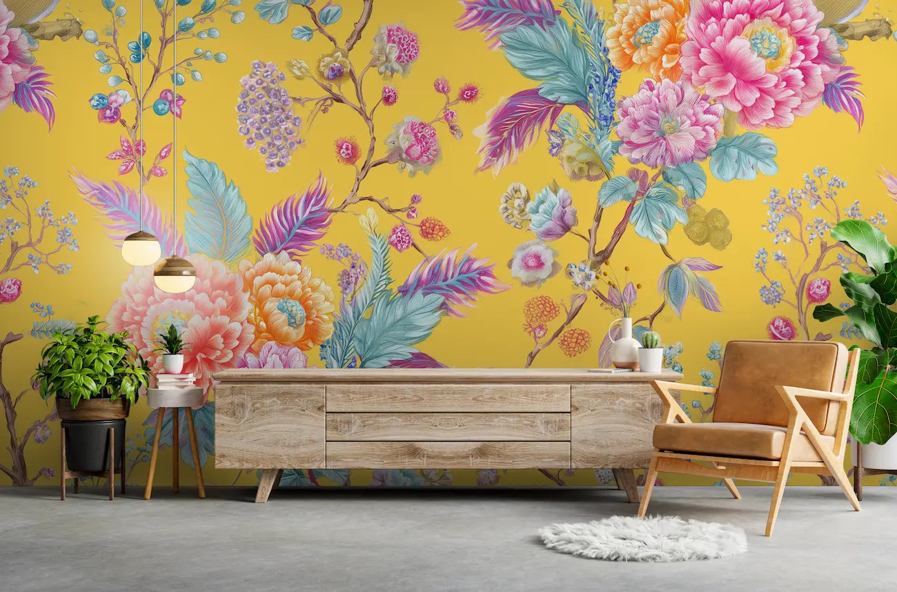 papier peint bouquet de fleurs