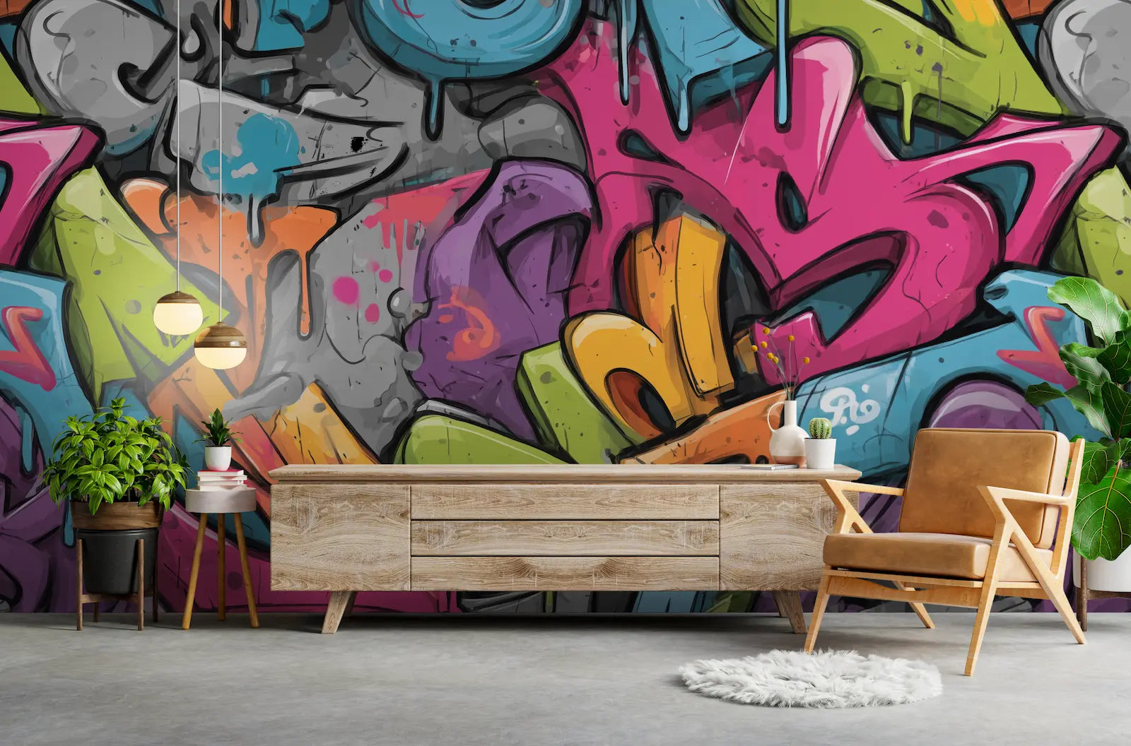 papier peint graffiti new york