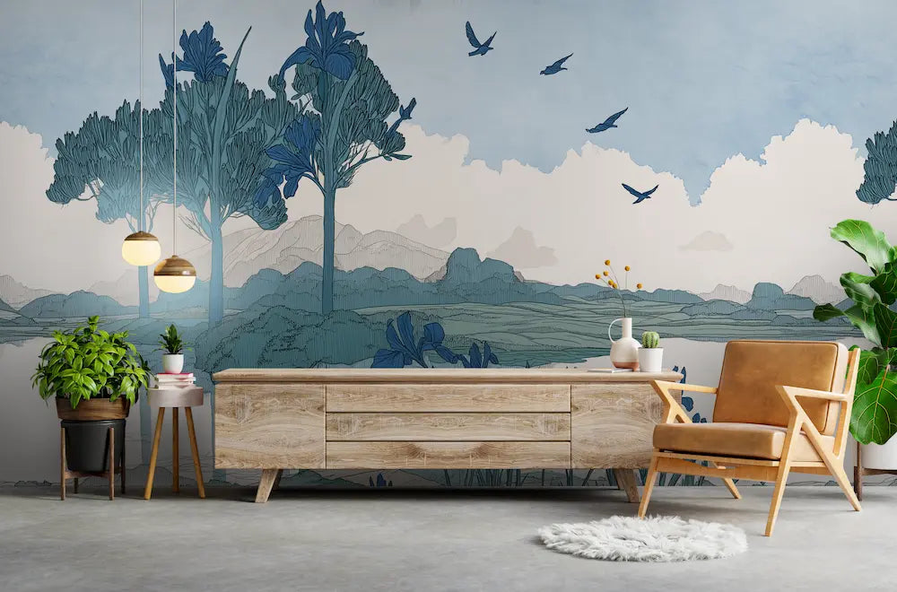 papier peint hirondelle