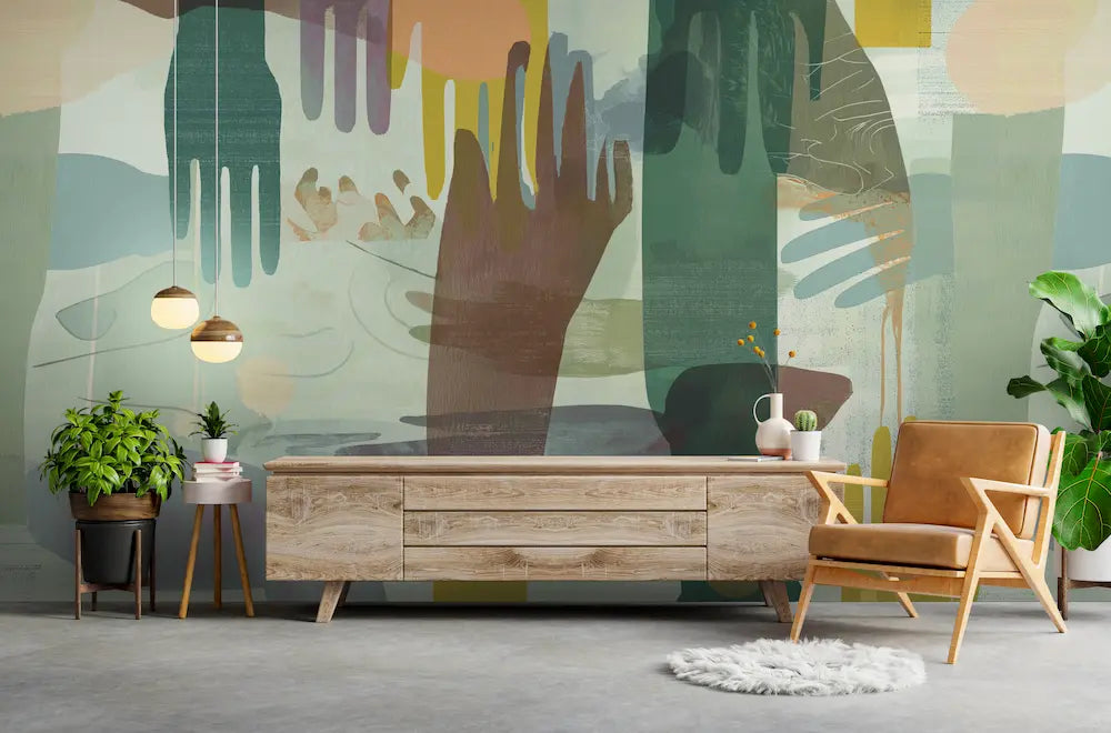 papier peint mains