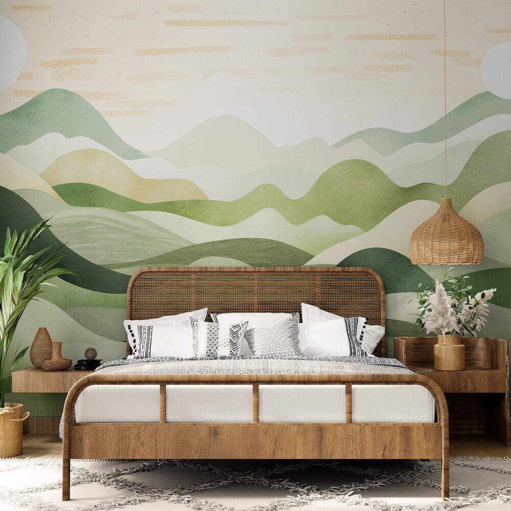 Papier peint Papier peint montagnes vertes de montagnes apporte