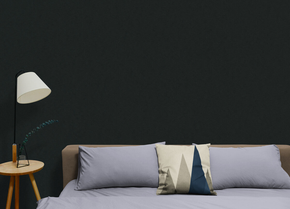 Papier peint Papier peint uni noir minimaliste, inspiré neutres.