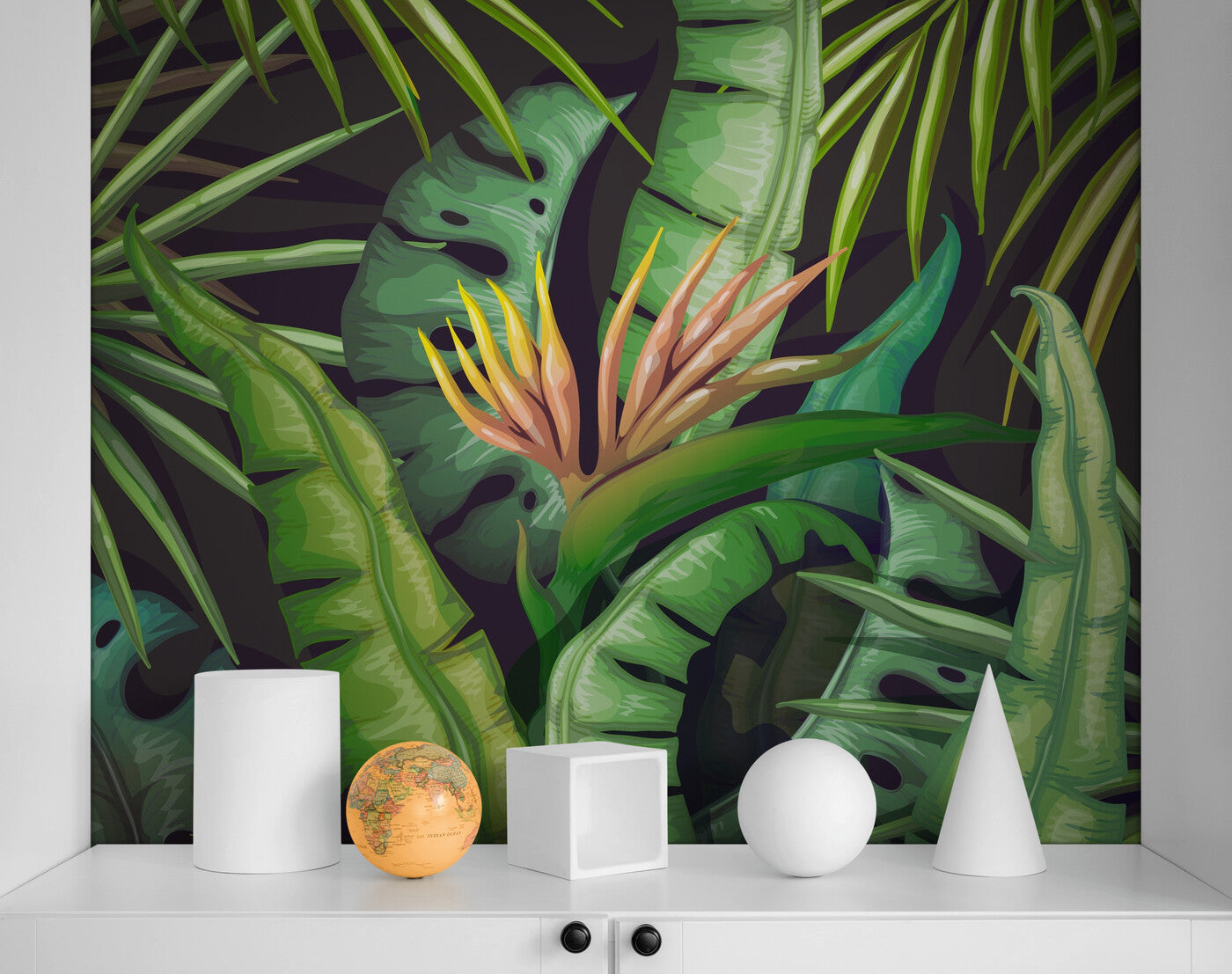 Papier peint Papier peint feuillage plantes tropicales vertes luxuriant de apportera