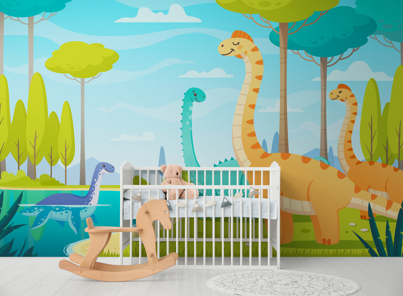 Papier peint Papier peint paysage panoramique dinosaures est parfait vives,