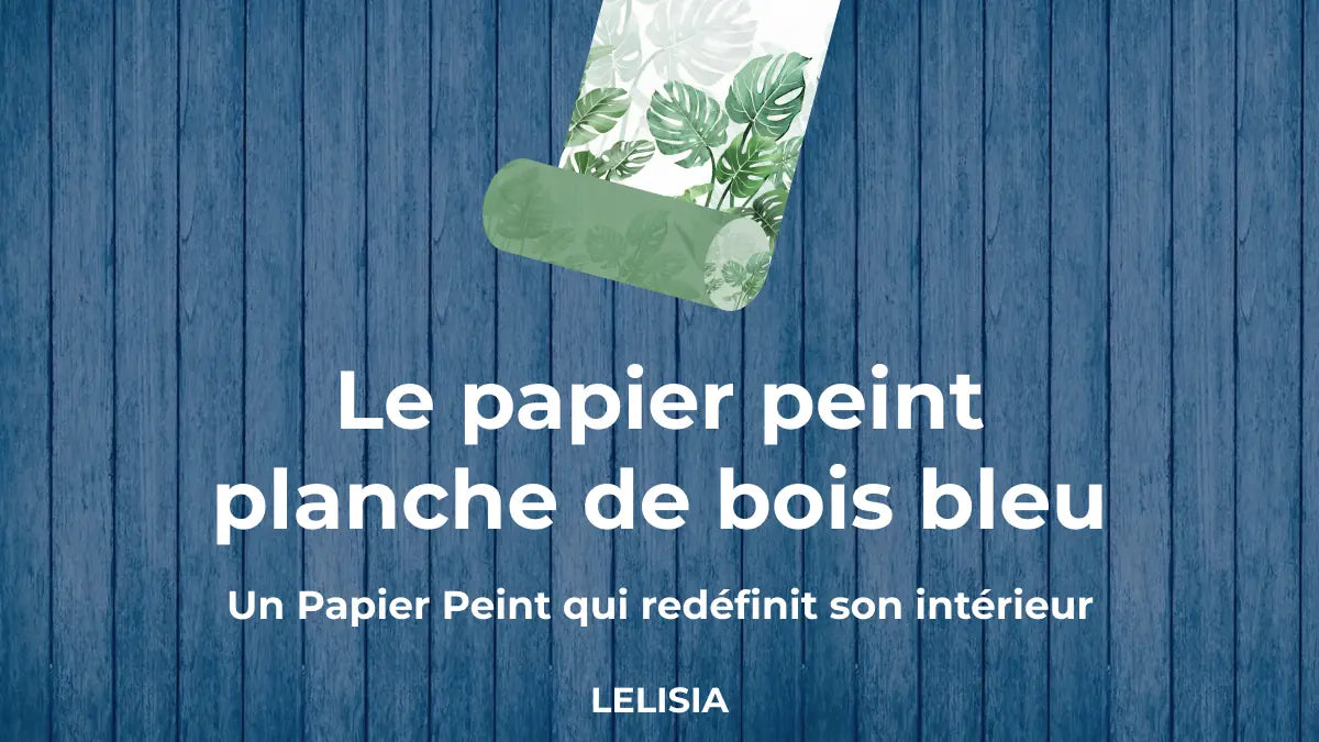 Papier peint planche de bois bleu