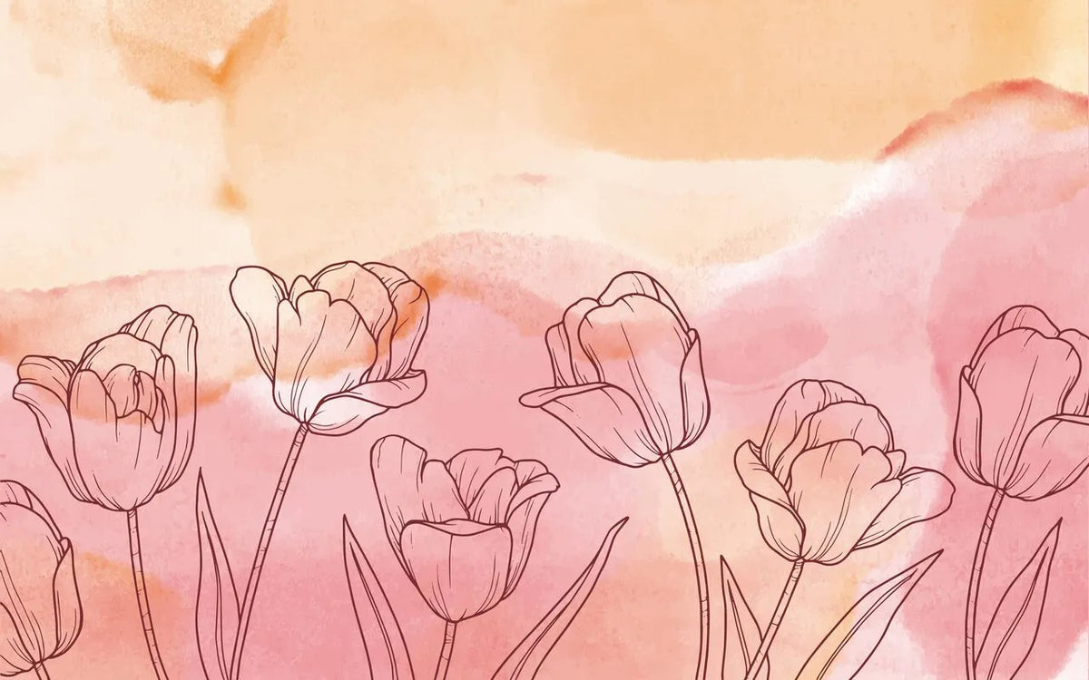 Papier peint panoramique tulipe