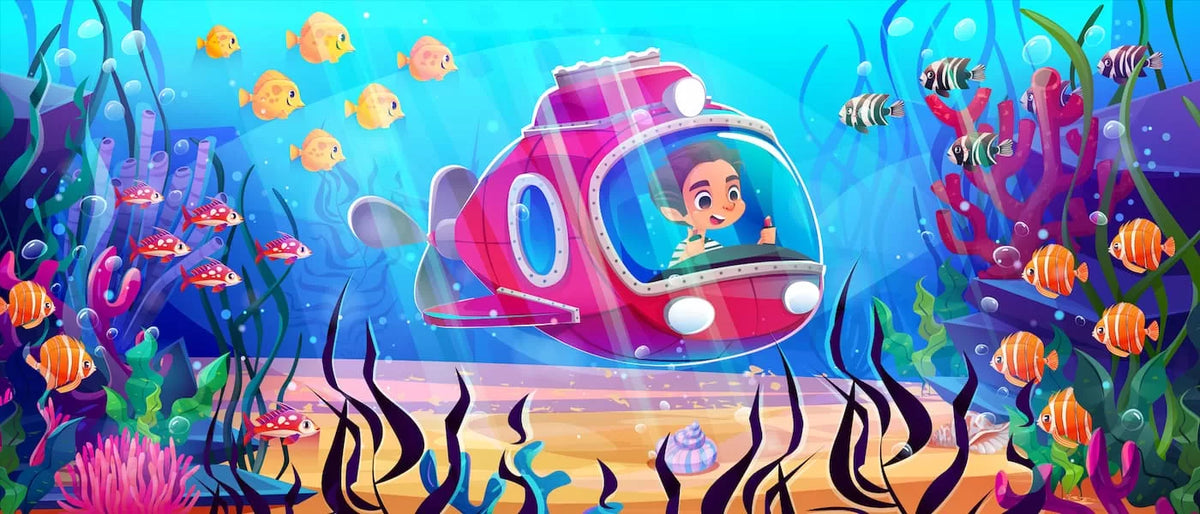 Papier peint enfant sous marins
