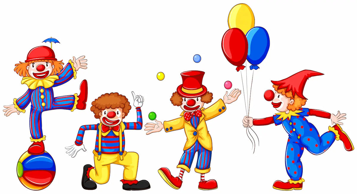 Papier peint enfant nordique clowns