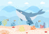 Papier peint enfant baleine bleue dans l'océan