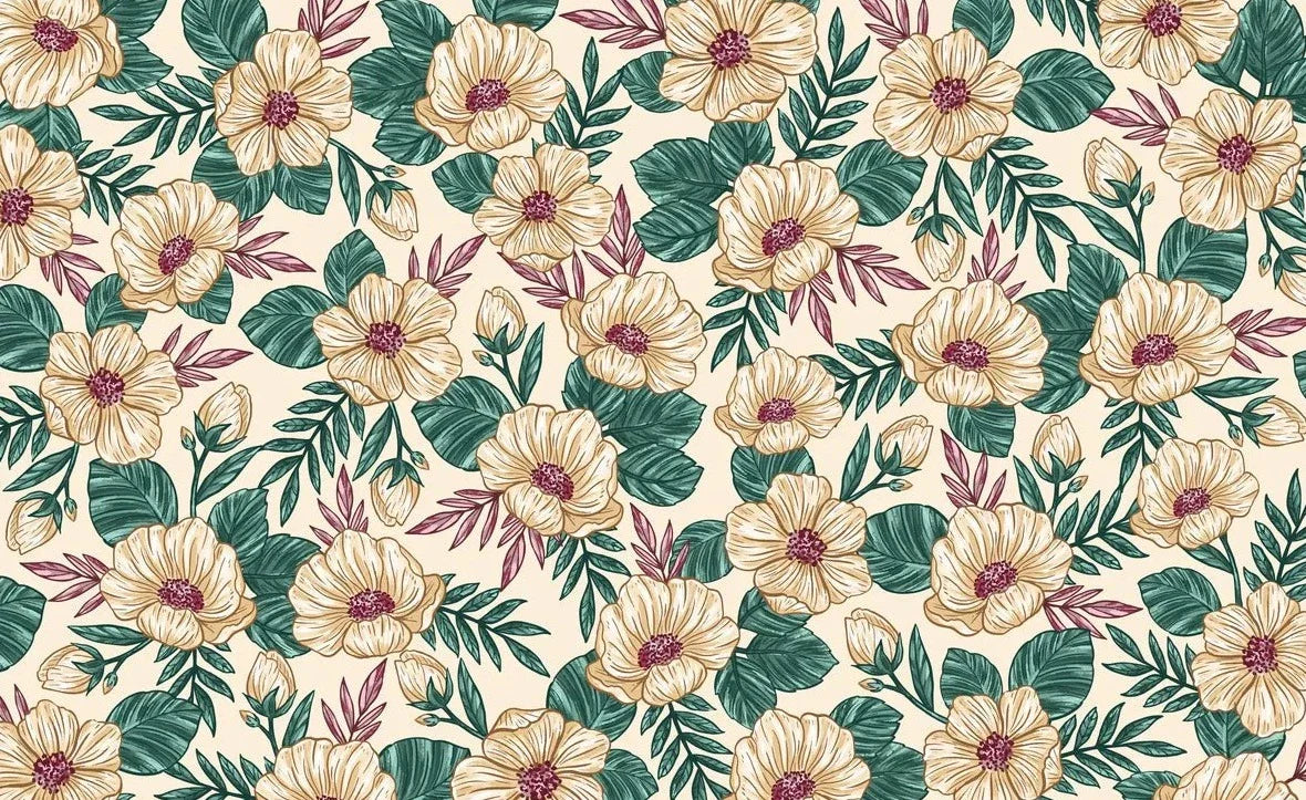 Papier peint vintage fleuri