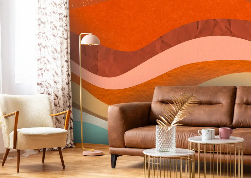 Papier peint Papier peint arc en ciel rouge orangé abstrait de apportera